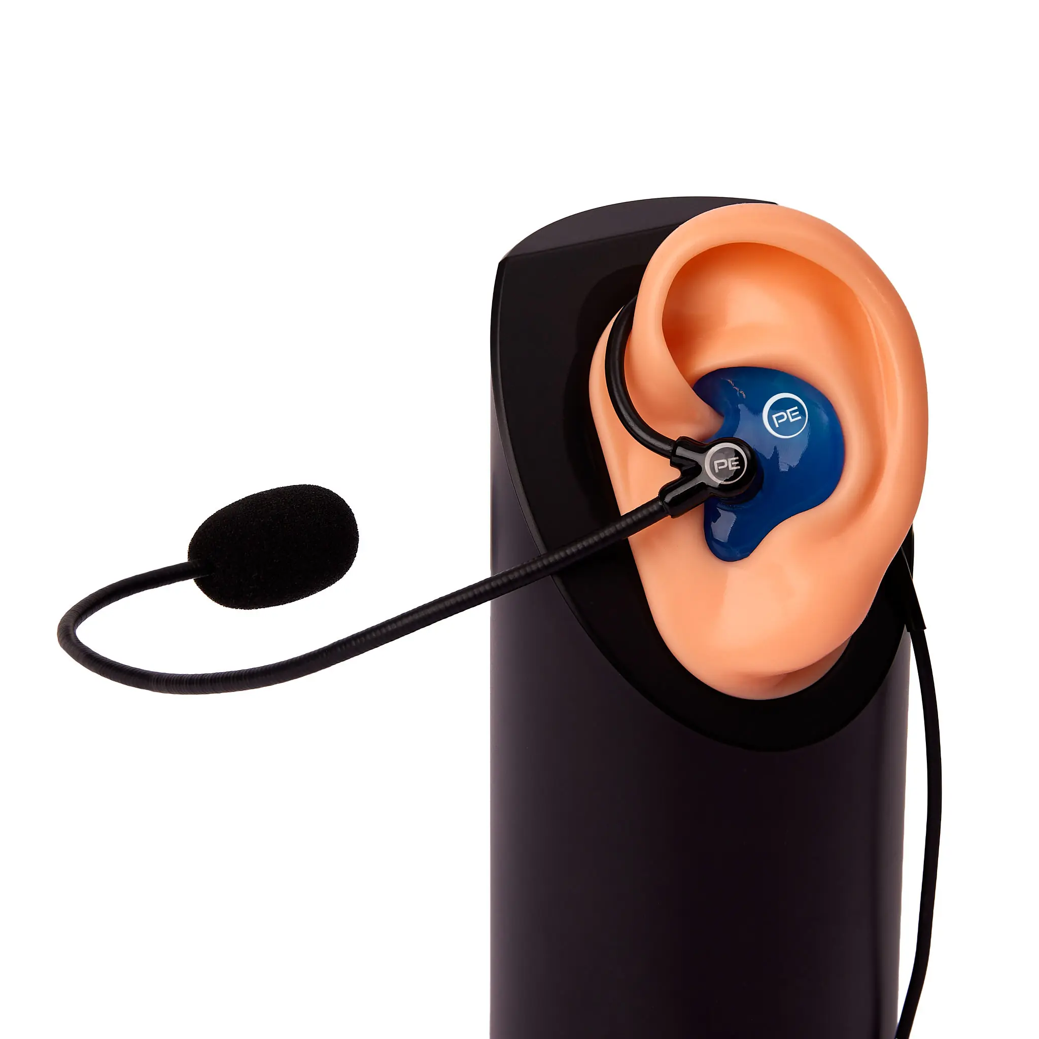 Custom in-ear communication earpiece with boom microphone